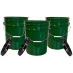 하우스 내추럴스 그린 5갤런 식품 등급 플라스틱 양동이 용기 뚜껑(3팩) 미국산 : 워크탑존