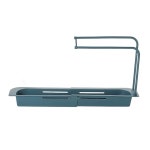 밍즈 배수 랙 텔레스코픽 오버 정리함 이중 레이어 대용량 행주 스펀지 홀더 가정용 수납 : 블루스타2