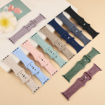 애플워치 울트라 10 9 8 7 6 5 4 3 2 시리즈용 실리콘 플로럴 각인 밴드 아이워치 49mm 46 45 44mm 42mm 41mm 40 38mm 스트랩 : 에드윈에이