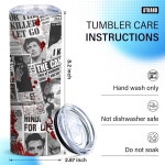 ATHAND 호러 컵 시 호러 파티 커피 머그 시 할로윈 선물 신문 기사 뚜껑이 있는 20 스키니 텀블러 (1팩) White : 더샵앤조이