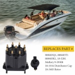 제너럴 모터스가 델코 HEI 점화 기능을 갖춘 마린라이즈드 5.0L 5.7L 350V-8 머크루저 엔진용 디스트리뷰터 캡 및 로터 키트 - 808483Q1 18... 
