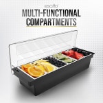 에사토 바 제품 조미료 홀더 6-1 파인트 인서트 블랙, 과일과 베리를 더 오래 신선하게 유지, 추가 12개의 파우치, 12개의 파우치 커버, 머들러... 