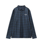 캘러웨이 남성 골프 체크 기모 안감 셔츠 폴로 카라 긴팔 티셔츠 24FW : 팝시클재팬