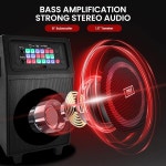Pyle 휴대용 노래방 PA 스피커 시스템 - 600W 8인치 충전식 BT 스피커, TWS, 파티 조명, LED 디스플레이, FM/AUX/MP3/USB/SD, 휠 - 무선... 