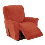 펜데자토 스트레치 리클라이너 의자 커버, 4피스 슬립 커버 소프트 벨벳 포켓이 있는 논슬립 가구 보호대(펌프킨) Gray Blue : 바람결로