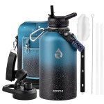 RAYMYLO 64oz 단열 물병, 트리플 월 진공 스테인리스 스틸 물병 - 48시간 동안 차갑게 유지, 헬스장, 스포츠, 캠핑, 하이킹, 여행, 별이 빛나는... 