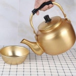 6L 대용량 알루미늄 냄비 막걸리 주전자 레스토랑 리터 노란색 물 난방 재사용 가능한 탑 금속 : 에스디원유통