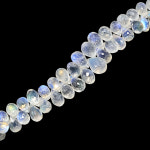 AAAA+천연 레인보우문스톤 원석 브리올렛 컷 비즈 1줄 귀걸이 목걸이 재료 : 스톤힐스