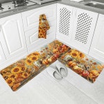 발매트 욕실 화장실 추천 호박 해바라기 미끄럼 가을 주방 러그 복도 발코니 침실 매트 : 오늘도미소몰