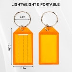 라벨이 있는 Simetuffy 플라스틱 키 태그 100개, 링 및 라벨 창이 있는 키 라벨, 8가지 다양한 색상, 수하물용 키 식별자, USB 드라이브, 백팩... 