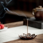 URFEEL 향 홀더, 스틱 향 홀더, 재 캐처가 있는 연꽃 향 스틱 홀더, 명상 요가 홈 데코를 위한 구르드 휴대용 황동 향 버너, 1세트 1 : bestie10