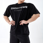 [고스트타운] 오리지널 오버핏 반팔 티셔츠 헬스 운동 머슬핏 블랙 : 고스트타운