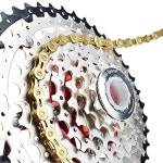 VG 스포츠 12 스피드 바이크 체인, 무타닌 로드 바이크에 적합한 풀 할로우 초경량 1/2 x 11/128 인치, 126 링크, 실버/레인보우/타이타늄... 