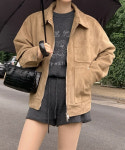 카라 포켓 스웨이드 자켓 : 오브앳