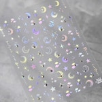 꿈꾸는 달 스타 구름 나비 별이 빛나는 라이트 라인 석 5D 소프트 양각 네일 아트 스티커 데칼 장식 매니큐어 : 에스디 물산