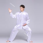 남녀공용 무술 인조 쿵푸 세트 남성 태극권 유니폼 코스튬 윙 춘 우슈 공연 의상 : dodam9988