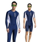남자전신수영복 타입A 래쉬가드 실내 수영장 스윔 네이비 반팔 5부 팬츠 M : 반픽02