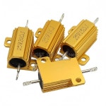 1PCS 골드 알루미늄 하우징 고전력 저항기 RX24-25W 0.01R-300K 옴 1 2R 3R 4R 5R 6R 8R 10R 20 30 100 1K : 범이소월드