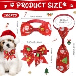 소형견 그루밍 액세서리를 위한 100피스 크리스마스 도그 보우 타이 칼라 세트에는 넥타이 50개와 조절 가능한 50개가 포함되어... 