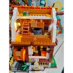 펀홀 중세 시리즈 움직이는 물레방아 방앗간 LED 조명 포함 호환 조립 블럭 F9061 : 구매대행판다