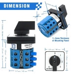 KEYMOO 20A 회전식 전환 5방향 3NO 3NC 660V 6 포 3상 12 터미널 블루 포크 터미널이 있는 범용 셀렉터 W26 20/0 5 : 엠제이상점