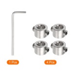 HARFINGTON 4피스 6MM 드릴 스톱 칼라 세트 깊이 조절 가능한 스테인리스 스틸 리미트 링 양극 산화 표면 도웰 샤프트 척 포지셔너 육각 렌치... 