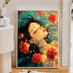 페인팅 물 속 소녀와 장미꽃 윤슬 diy 명화그리기 풍경화 그림 색칠하기 유화 캔버스 세트 : 바스케토피아