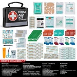 일반 메디 구급상자 - 150개 소형 가방 여행, 집, 사무실, 차량, 캠핑을 위한 즉석 감기 팩, 비상 담요 포함 Black : 트러스트바이맨006