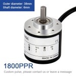 LMKQ 38MM 증분 인코더 6MM 축 회전 광학 센서 A B/Z 2/3 상 5/8 와이어 10 1024 3600 PPR 5/24/30 V ZSP3806 1800PPR : 엠제이상점