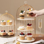 3단 케익 스탠드 트레이 디저트 접시 에프터눈티 홈파티 스몰 사이즈 키다리 쟁반 퓨어 화이트 : 글로벌픽1004