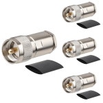 MOOK RF 4팩 PL259 동축 커넥터 50옴 PL 259 UHF 수 클램프 LMR400 KMR400 RG8 RG8U RG213 케이블용 2 : 엠제이상점