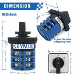 KEYMOO 63A 회전식 체인지 오버 3 포 페이즈 12 터미널 NO NC 양방향 660V 범용 셀렉터 캠 IP65 CE 63/D303 : 엠제이상점