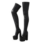 세실로다 스트레치 오버니 부츠 플랫폼 블록 Black Patent 5 : 알엠지2505A