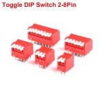 10PCS 슬라이드 타입 2 54MM 피치 위치 DIP 토글 2P 3P 4P 5P 6P 8P 비트 레드 스냅 6PIN 2PIN : 엠제이상점