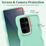 삼성 갤럭시 S23 울트라 5G용 HMSIQI 웨이브 케이스(6.8인치), 귀여운 곱슬 프레임 TPU 여아용 뒷면 커버, 실키 터치 소프트 폰 케이스 충격... 