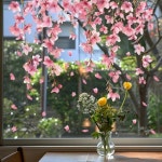 1PCS 페인트 다채로운 가을 꽃 나무 가지 유리 Windows 홈 조경 장식 정전기 Uv 창 스티커 : 써니랫서
