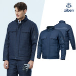 지벤 겨울 청 작업복 점퍼 상의 용접 면 방한 패딩 용접복 ZB-J1958 : 지벤안전몰