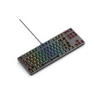 영광스러운 커스텀 게이밍 키보드 - GMMK 85 TKL 베어본 USB C 유선 기계식 키트 RGB 핫 스왑 가능 스위치 및 키캡 블랙 메탈 상판 : 어쇼어