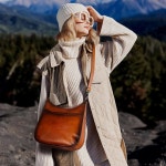 이즈위 크로스바디백 여성용 순정 가죽 지갑 빈티지 숄더 핸드백 여행용 보호 스트랩 포함 Black : NovaEpsilon