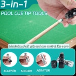 VortecSys 프리미엄 풀 큐 팁 도구, 3-in-1 당구 셰이퍼, 소형 당구장 액세서리 및 수리 키트, 남편과 친구를 위한 선물 Black : 하늘노을상회