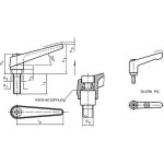 HALDER 24390 0441 d2 20 mm 레버 l1 클램핑 M10 조절 가능한 / d1 22 주황색 3 d1 22 mm / d2 M10 / ora : 포봉지1