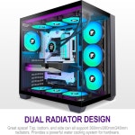FOIFKIN F600 PC 케이스 - 사전 설치된 7 PWM ARGB 팬, ATX 미드 타워 게이밍 케이스, 타입-C 유리 270 , FOIFKIN(블랙, F600) : 바미네집