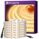 HitLights LED 스트립 조명 따뜻한 흰색 3000K, 16.4피트 고밀도 테이프 조명, UL 상장, 600개의 LED, 300Lm/ft, 침실, 주방... 