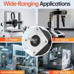 YEJMKJ 네마 17 스테퍼 모터 2상 1.8 0.84Nm(118.95온스 인치) 고토크 바이폴라 60mm 2.3A 1.5 4와이어 샤프트 24mm 5mm 42 케이블 1M 3D... 