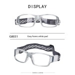 보호 안경용 수그리 스포츠 안경 러닝 농구 축구 충격 흡수 조절 스트랩 1 G8031 Gloss Black Frame : Nurida