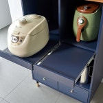 마홀앤 라움 광파형 수납장 전자렌지대 W800xD550xH1280, 3단, 그레이 : 마홀앤