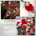 71인치 크리스마스 리스,겨울 베리 가랜드 소나무 라탄, 솔방울, 레드 실내 파티 장식 선물 : 코티브