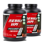 프로게이너 WPI 분리유청단백질 아이솔레이트 웨이프로틴 단백질보충제 초코맛, 2kg, 2개 : 프로게이너
