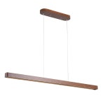 YISDESIGN 51인치 우드 리니어 펜던트 조명기구 LED 디밍 가능 천장 걸이 조명 조절 가능한 당구장 테이블 식당 주방 아일랜드 호두색 수작업... 