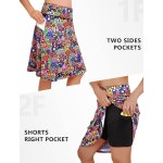 코랄히 20인치 여성용 무릎 길이 스커트, 운동 스커트 있는 포켓이 지퍼 하이웨이스트 테니스 A Usa Flag XX-Large : 더크다12